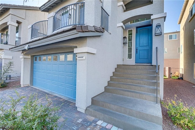 entrance to property with a garage