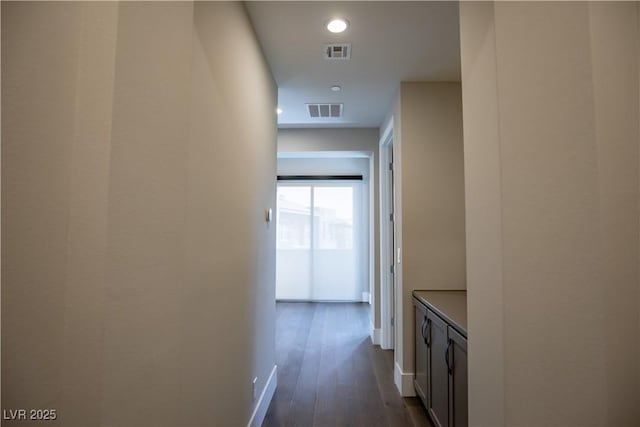 hall featuring dark hardwood / wood-style flooring