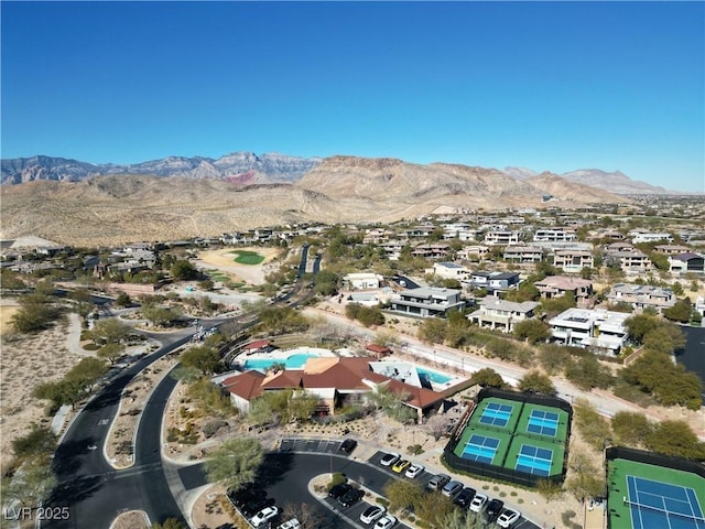 aerial view featuring a mountain view