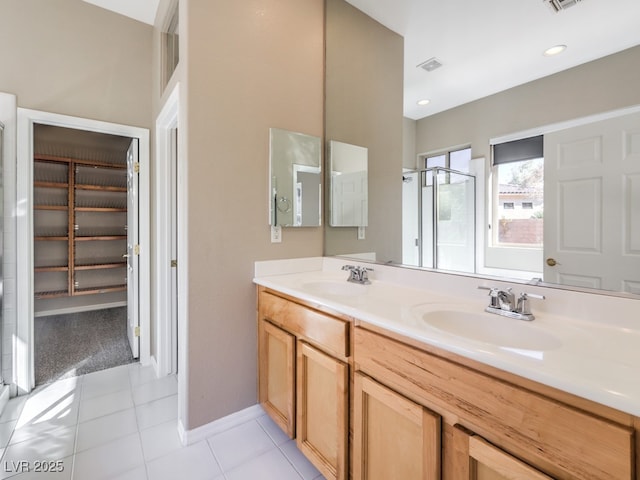 bathroom featuring vanity and tile patterned floors