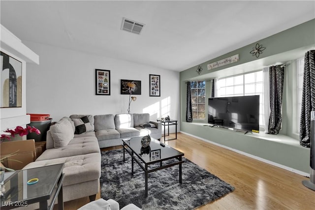 living room featuring hardwood / wood-style flooring