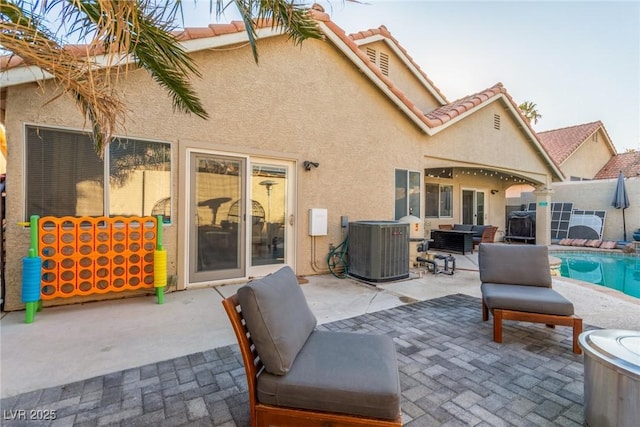 view of patio / terrace featuring central AC and an outdoor hangout area