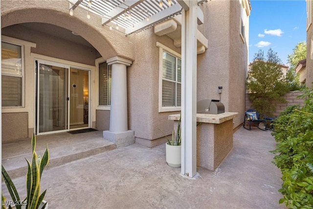 view of patio / terrace with a pergola