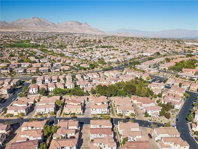 drone / aerial view with a mountain view