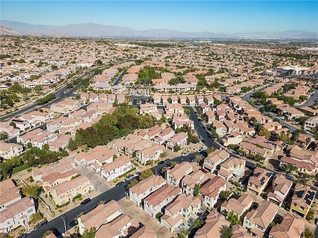 aerial view with a mountain view