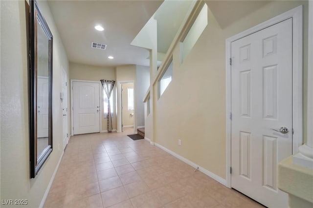 view of tiled entrance foyer