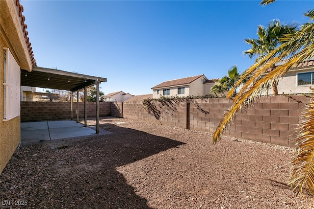 view of yard featuring a patio