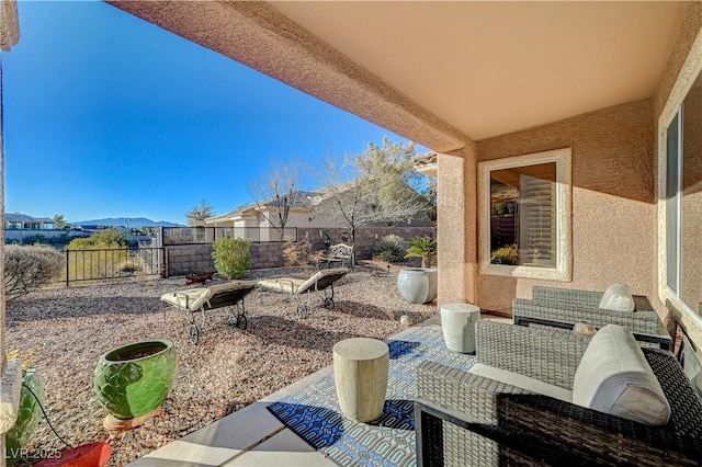 view of patio with an outdoor living space