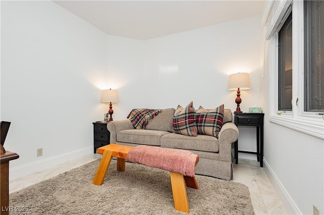 view of tiled living room