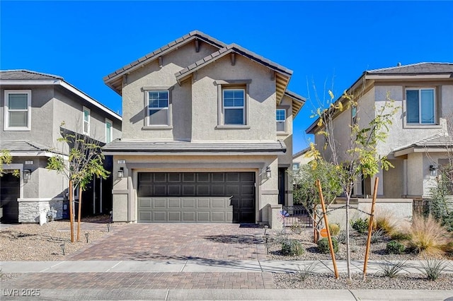 view of front of house with a garage