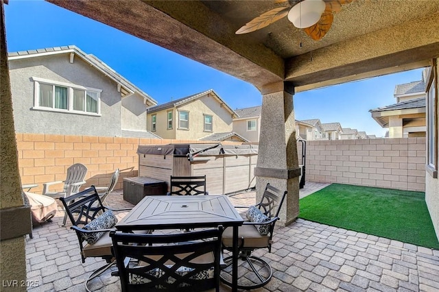 view of patio / terrace with ceiling fan