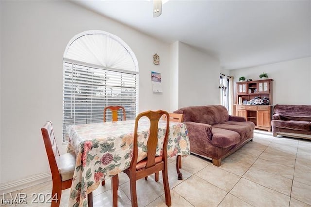 view of tiled dining area