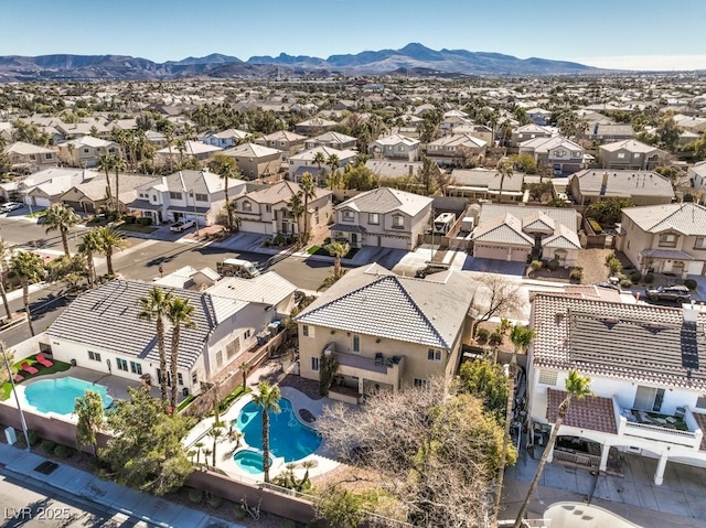 bird's eye view featuring a mountain view