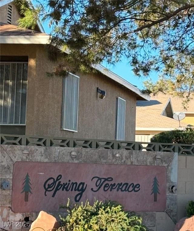 view of community sign