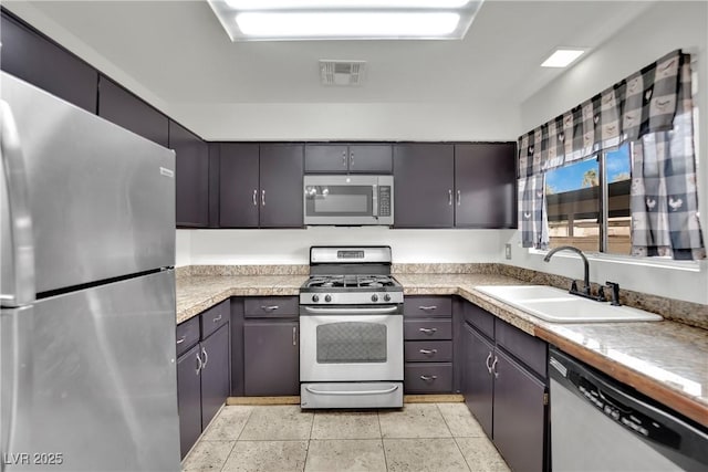 3891 Terrazzo Ave, Las Vegas, NV 89115 - kitchen with visible vents, a sink, and stainless steel appliances