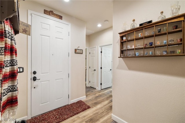 entrance foyer featuring light hardwood / wood-style flooring