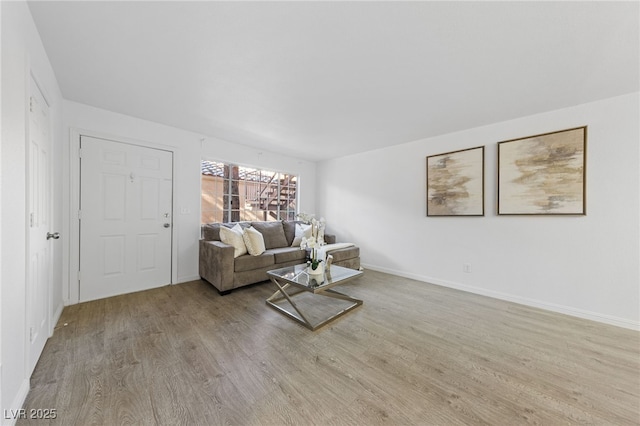 living room featuring light hardwood / wood-style floors