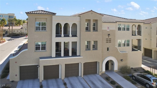 view of front of home with a garage