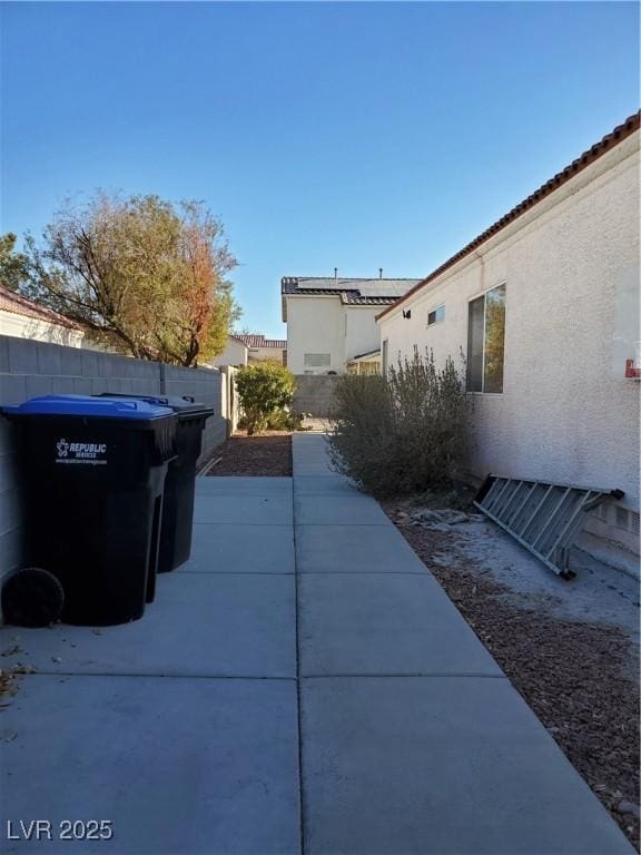 view of home's exterior with a patio area