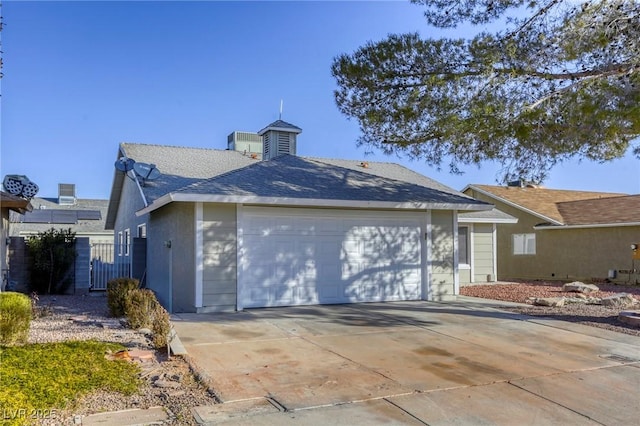 exterior space featuring a garage