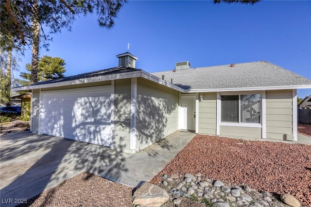 single story home with a garage