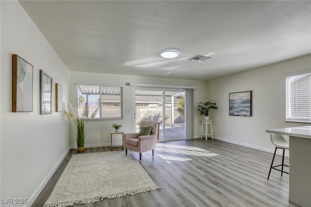 sitting room featuring hardwood / wood-style floors