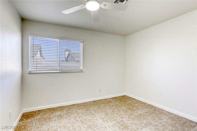 empty room featuring ceiling fan