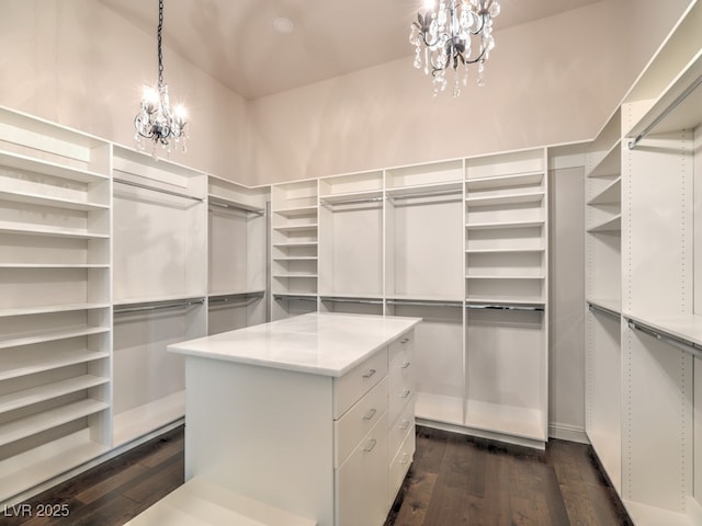 3 Pine Hollow Dr, Henderson, NV 89052 - spacious closet featuring a chandelier and dark wood-style floors