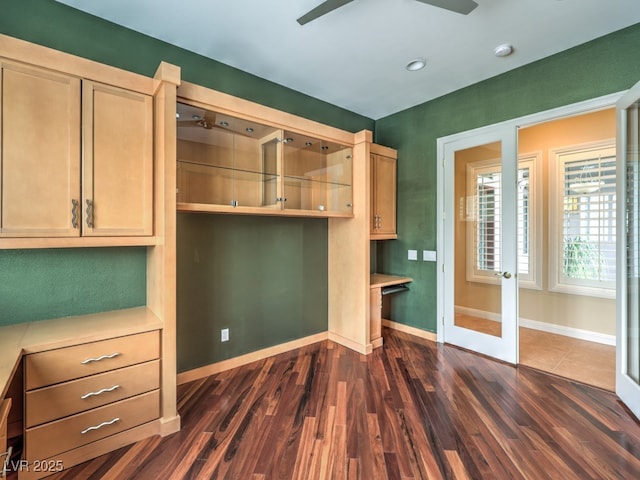 3 Pine Hollow Dr, Henderson, NV 89052 - unfurnished bedroom featuring dark wood finished floors, ceiling fan, and recessed lighting