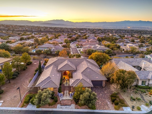 3 Pine Hollow Dr, Henderson, NV 89052 - aerial view at dusk of a mountain view and a residential view