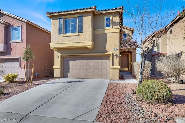 view of front of house with a garage