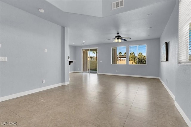 spare room with ceiling fan