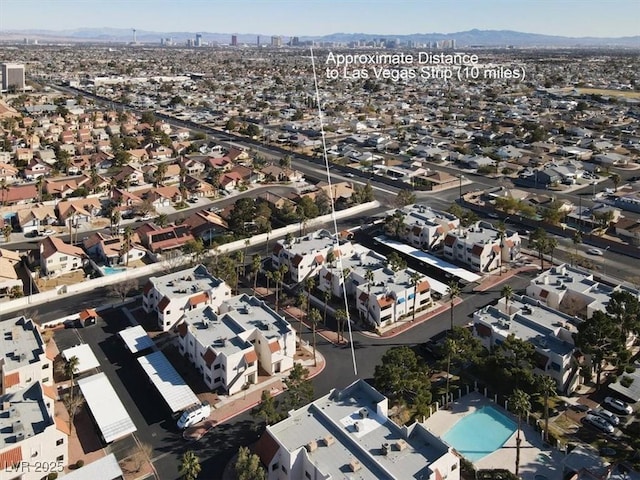 aerial view with a mountain view