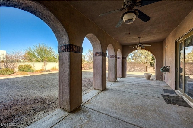 view of patio / terrace with ceiling fan