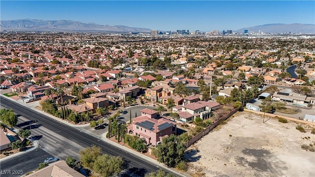 drone / aerial view with a mountain view