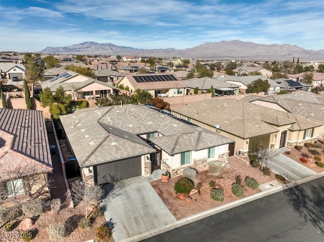 aerial view featuring a mountain view