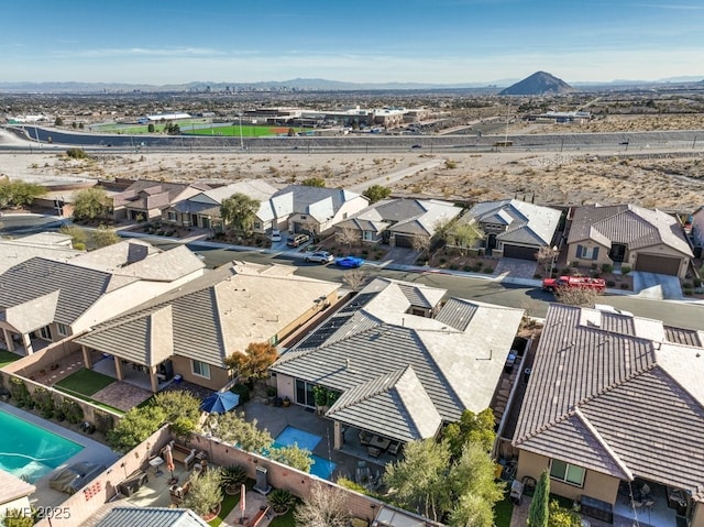 aerial view featuring a mountain view