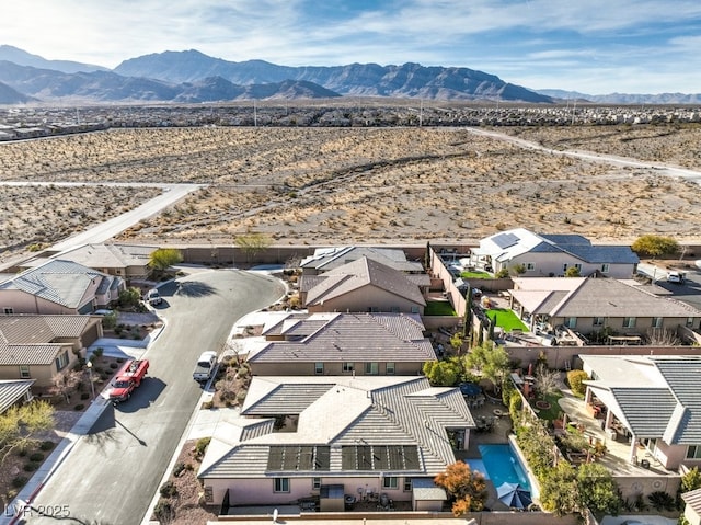 aerial view with a mountain view