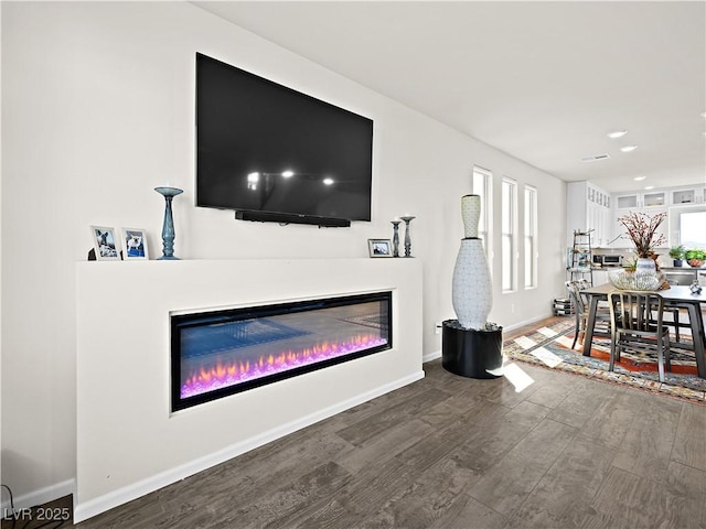 living room featuring wood-type flooring