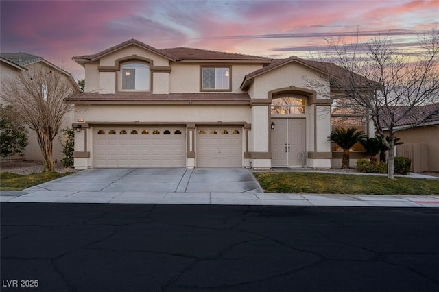 view of front facade featuring a garage