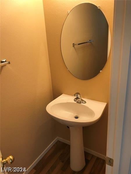 bathroom featuring hardwood / wood-style floors