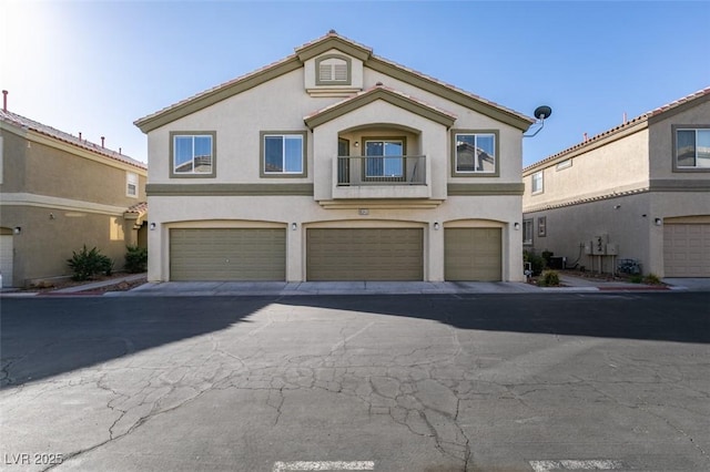 view of front property with a garage