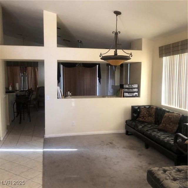 view of tiled living room