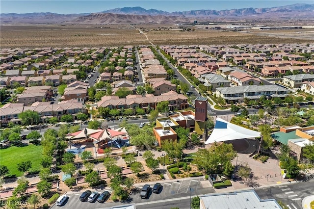 aerial view with a mountain view