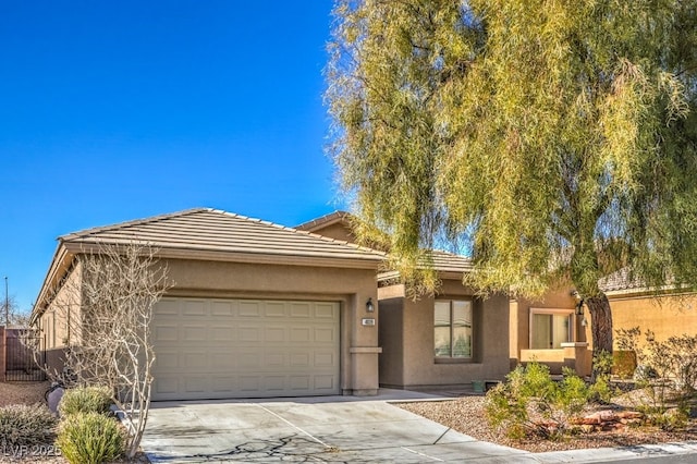 view of front of house with a garage