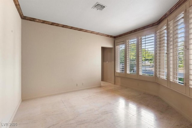 empty room with crown molding