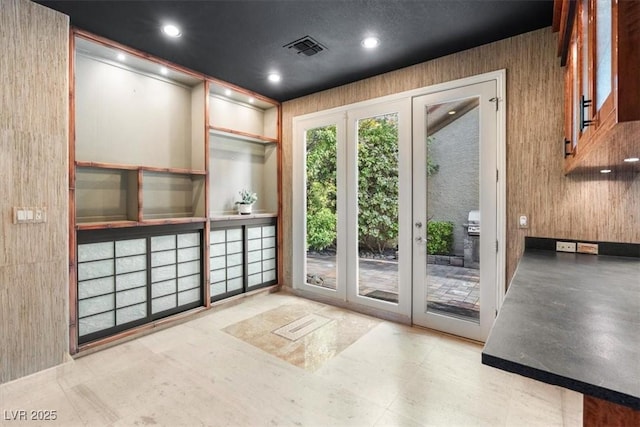 doorway to outside with french doors