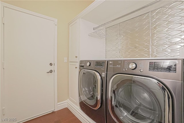 laundry room featuring washer and dryer