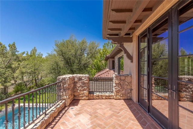 balcony with french doors