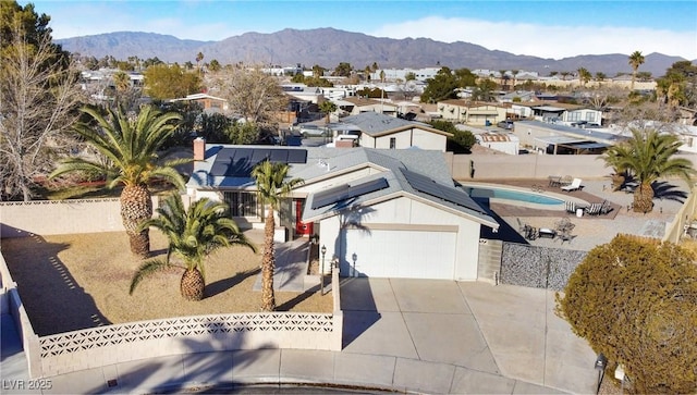 aerial view featuring a mountain view